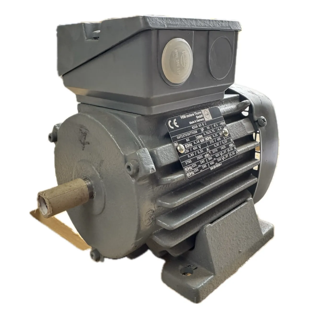 VEM Drehstromasynchronmotor IE1-K21R 63 K2 B3 – 0,18kW