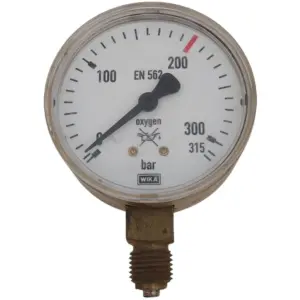 Inhaltsmanometer Sauerstoff 0–200/315 bar